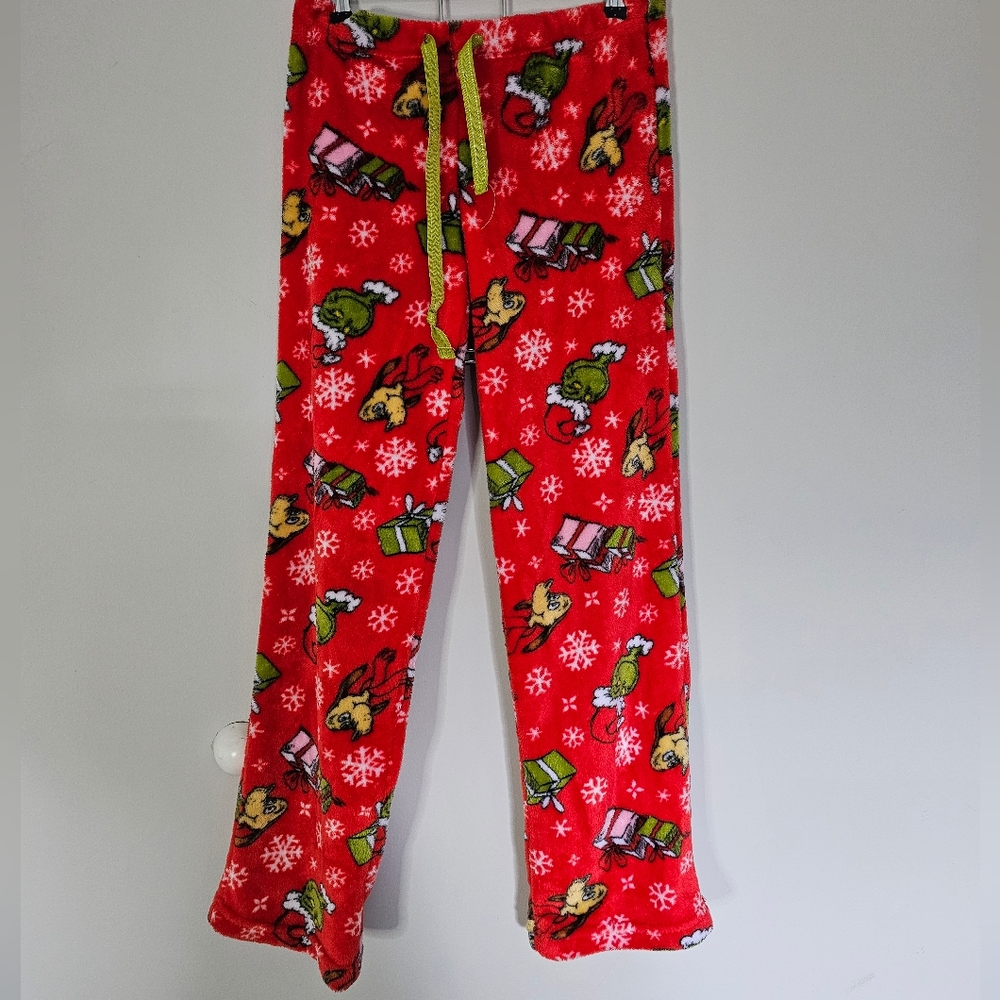 The Grinch Red Fuzzy Pajama Bottoms Women's Sz S